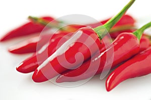 Red, pepper, white, white background