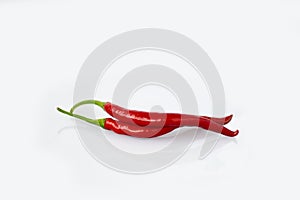 Red, pepper, white, white background