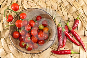 Red peppers and fresh cherry tomato