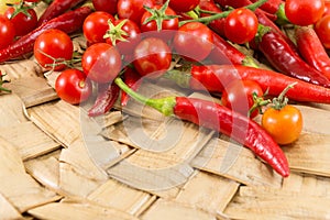 Red peppers and fresh cherry tomato