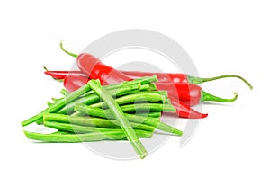 Red peppers with green beans