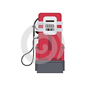 Red petrol dispenser gas station classic type isolated on white background