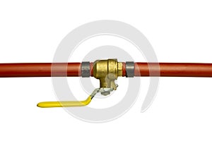 Red Pex Pipe With Shut Off Valve