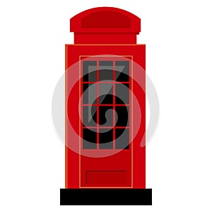 Red phone booth icon vector illustration symbol