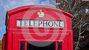 Red phone box in London. photo