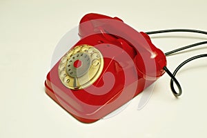 Red phone, vintage, analogic photo