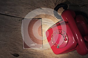 Red Phone on Table