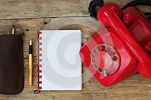 Red Phone on Table