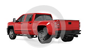 Red Pickup Truck Isolated