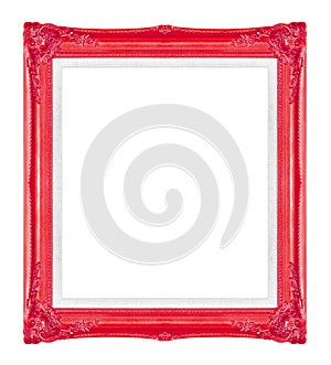 Red picture frames. Isolated on black background