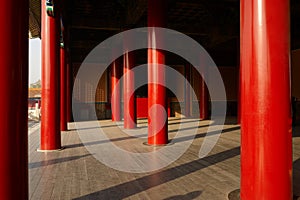 Red pillars of Forbidden City