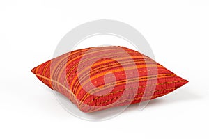 Red pillow on white