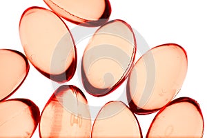 Red pills isolated background