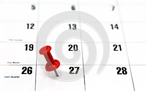 Red pin calendar