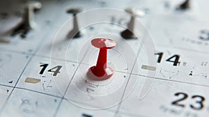 The red pin on calendar.AI generated image