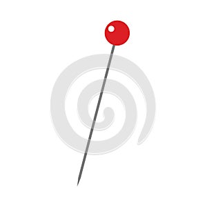 Red pin icon. Map pointer symbol. Sign drawing fixation vector