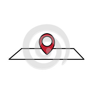 red pin map on white background. Map pin place marker. Navigation pointer. Vector illustration. stock image.