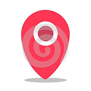 Red pin point icon silhouette on white background Vector illustration set. Locate pin gps map.