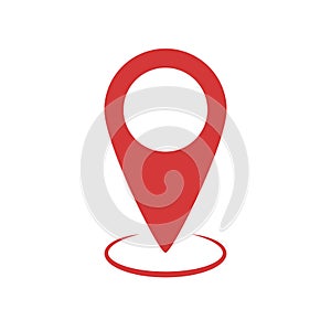 Red pin tag pointer for map. Location mark icon. Geo pointer for location and navigation. Vector EPS 10