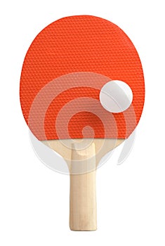 Red Ping Pong Paddle and Ball