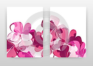 Red pink flower petals concept. abstract design of annual report, brochure, flyer, poster. Red flowers on white background vector