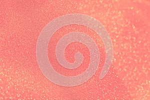 Red Pink gold glitter bokeh circle glow blurred and blur abstract. Glittering shimmer bright luxury.