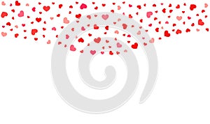 Red and pink hearts border background