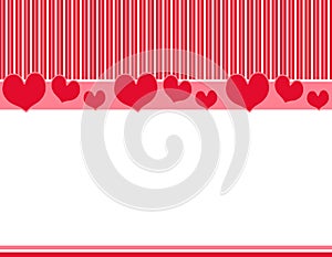 Red Pink Hearts Stripes Border 2