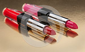 Red and Pink Lipstick Tube for Colorful Glamour Beauty Look