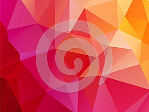 Red pink orange triangular background