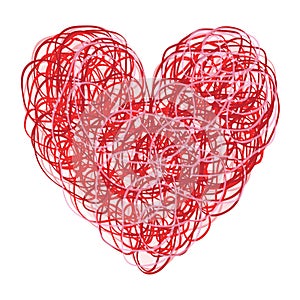 Red and Pink Scribbled Heart photo