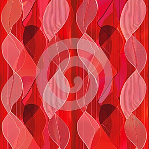 Red and pink shapes on red background