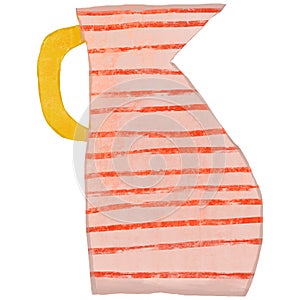 Red and pink striped jug. Abstract Art element