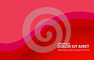 Red pink vector Template Abstract background with curves lines For flyer brochure booklet and websites design Modern curve