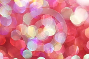 Red, pink, white, yellow and turquoise soft lights abstract background - dark colors