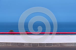 Red Pipeline On A White Wall