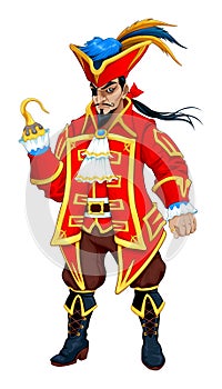 Red pirate with hooks