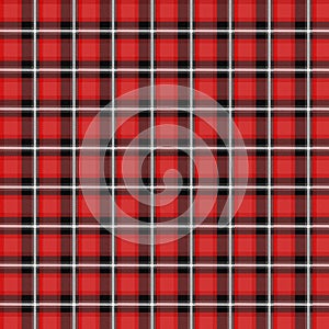 Red Plaid pattern. Scottish pattern in red and white cage. Scottish cage. Traditional Scottish checkered backgr
