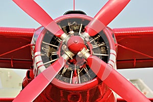 Red plane propeller