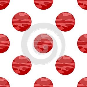 Red Planet Flat Icon Seamless Pattern