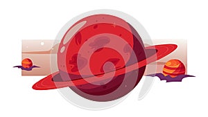 Red Planet Mars Space Vector Landscape, vector design Generative AI