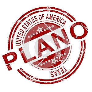 Plano Texas stamp with white background photo