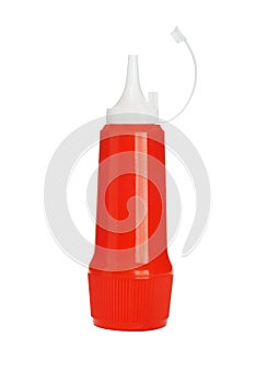 Red Plastic Bottle of Ketchup