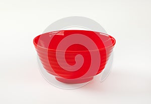 Red plastic bowl