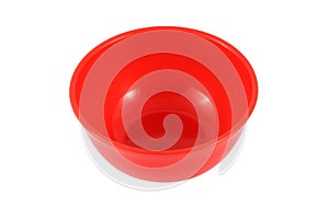 Red plastic bowl