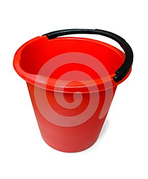 Red plastic bucket