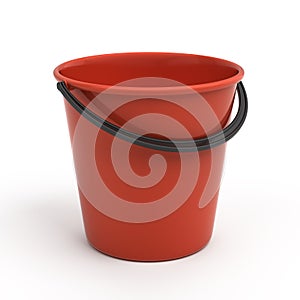 Red plastic bucket