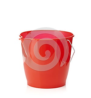 Red plastic bucket