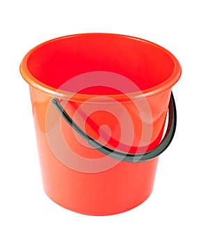 Red plastic bucket