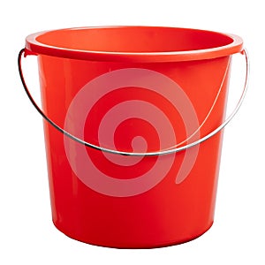 red plastic bucket